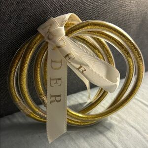 Plunder Gold and Pink Wrapped Bangle Bracelet Set